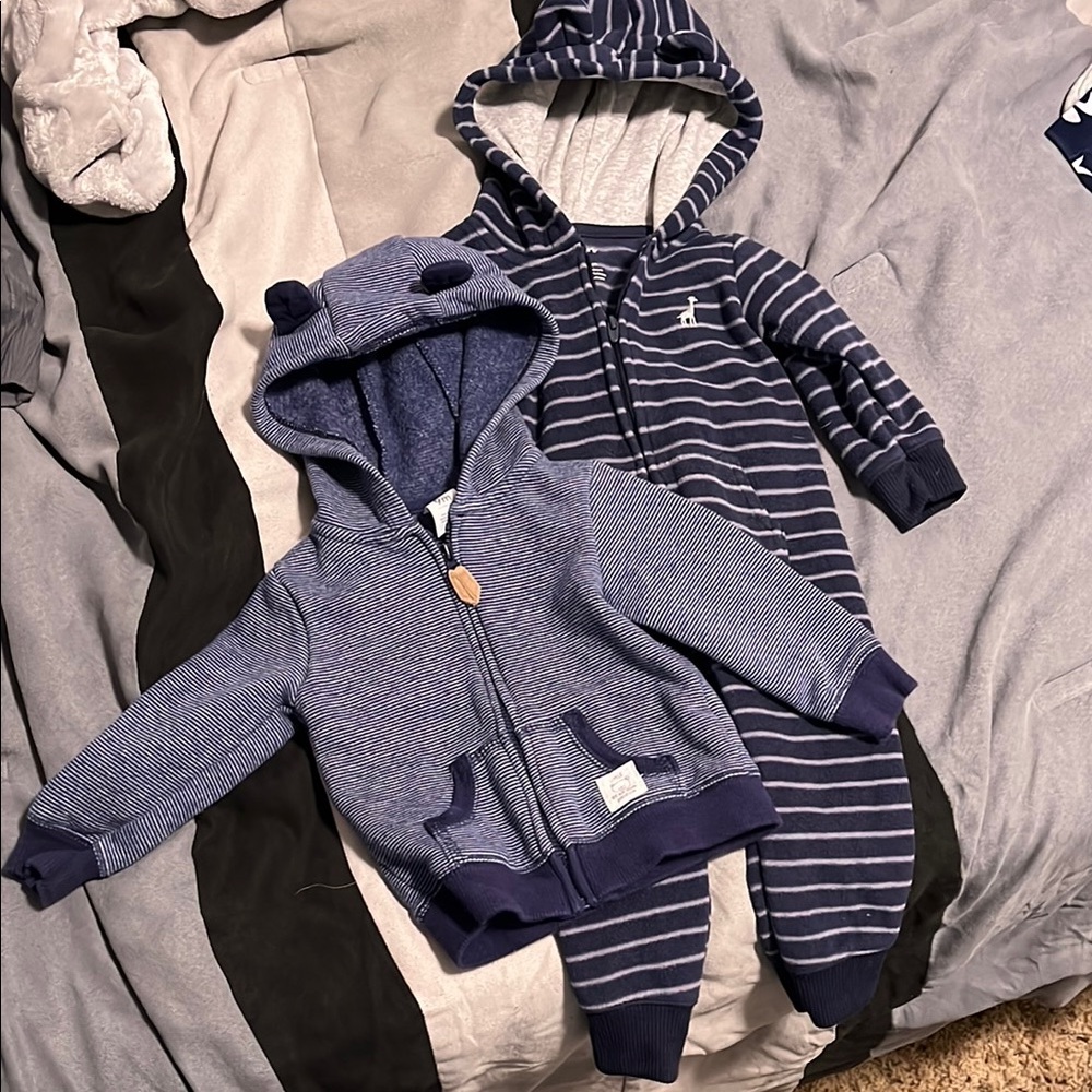 Carter's Blue and White Striped Jackets for Everyday Comfort